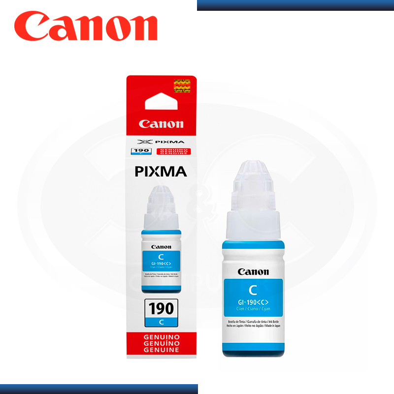 Botella de TINTA CANON GI-190 Cyan 70ml.