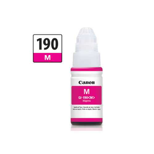 Botella de TINTA CANON GI-190 Magenta 70ml.