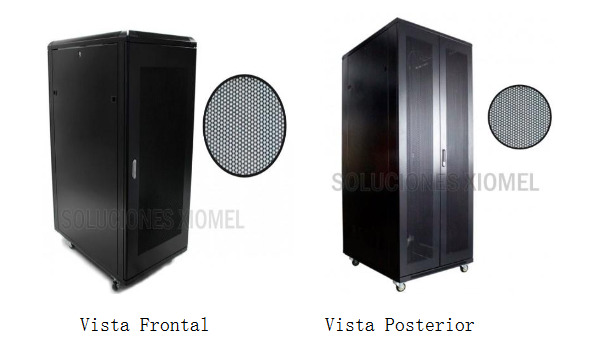 Gabinete de Piso  42RU 2.10x0.80x1.00m Acero Laminado al Frio 1.5mm espesor, barra de Cobre y Kit x 4 ventiladores.