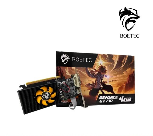 TARJETA DE VIDEO BOETEC GT 730 ( GT730-4G ) 4GB - GDDR3 | X1 FAN | 128 BIT | VGA - HDMI - DVI