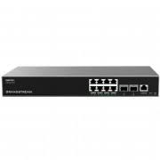 GWN7811P - Switch administrable Capa 3 rackeable. 8 puertos GbE RJ45 PoE con PoE budget 120W + 2 puertos SFP+. Rendimiento de 28Gbps y capacidad de switching de 56 Gbps. Sin ventilador