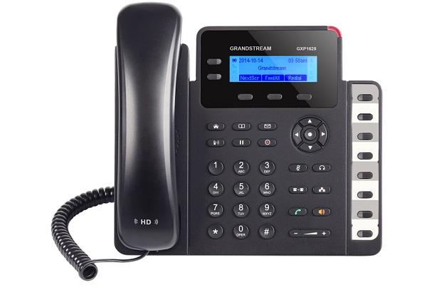 TELEFONO IP GRANDSTREAM GXP1628- 2 SIP, Teclado de Linea, 3 vias de conferencia, 2 Puertos Ethernet auto sensitivo 10/100/1000 mbps