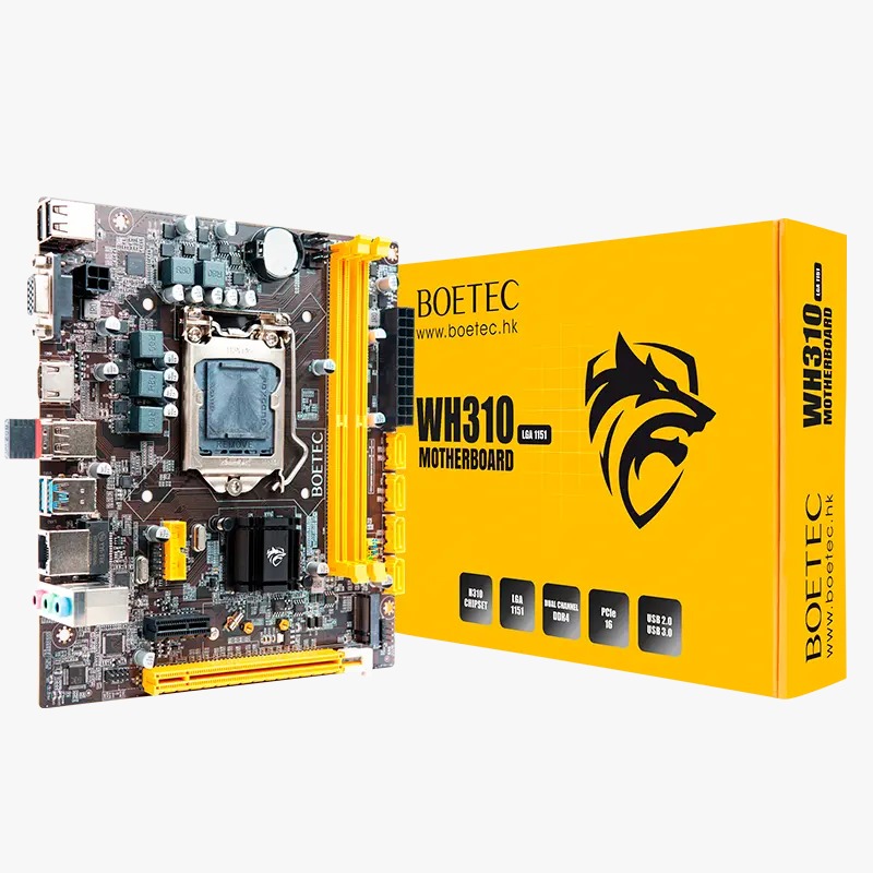 PLACA BASE BOETEC WH310 INTEL LGA 1151 MAX 32GB DDR4 Soporta Procesador 8va y 9na Generacion