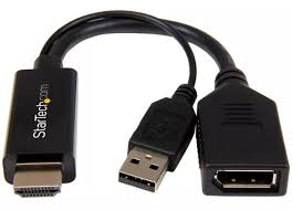 StarTech.com 4K 30Hz HDMI to DisplayPort Video Adapter w/ USB Power - 6 in - HDMI 1.4 (Male) to DP 1.2 (Female) Active Monitor Converter (HD2DP)