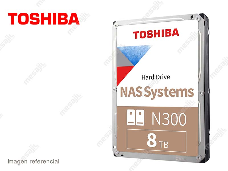DISCO DURO TOSHIBA N300 NAS, 8TB, SATA 6.0GB/S, 7200RPM, 512MB CACHE, 3.5".