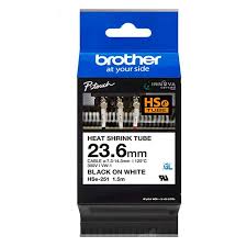 CINTA BROTHER HSE-251 TERMOCONTRAIBLE NEGRO SOBRE BLANCO 23.6MM X 15M