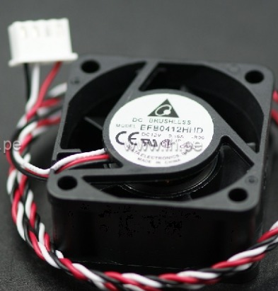 FB0412HHD-R00-C Ventilador DC axial 12VDC, 0.15A, 40x40x20mm, 3 cables y conector, Marca Delt (PEDIDO 15 a 25)