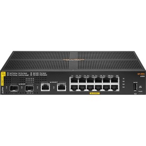 HPE Aruba 6100 12G Class4 PoE 2G/2SFP+ 139W Switch - Conmutador - Gestionado