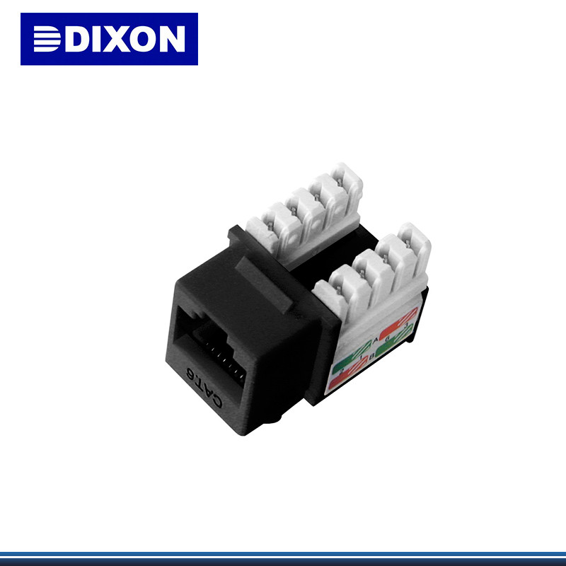 ADAPTADOR JACK RJ45 CAT 6 DIXON Negro