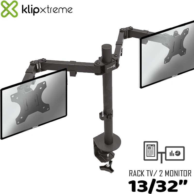Klip Xtreme - Monitor mounting kit - Double 13"-32"