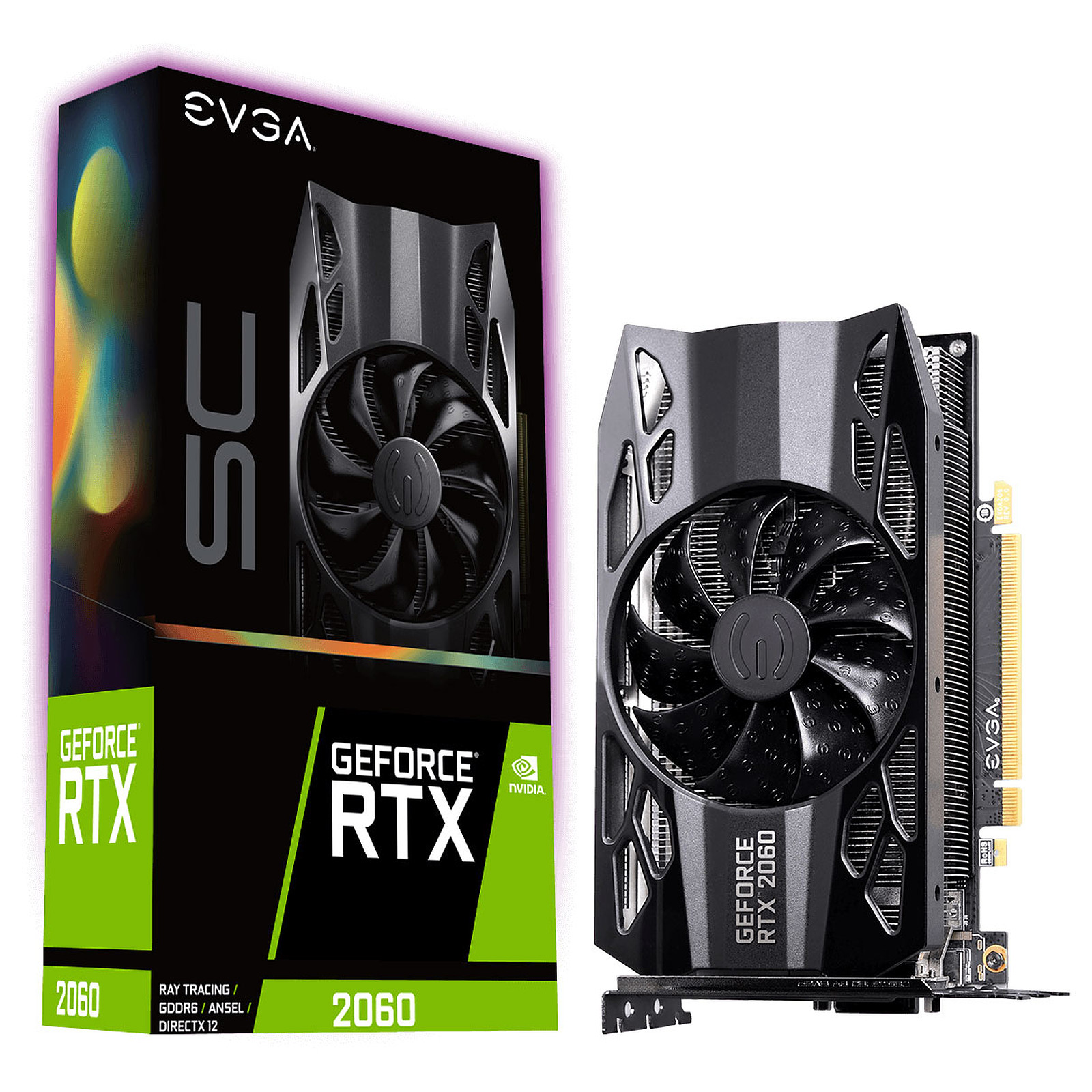 EVGA 6G AS RTX2060  GDDR6 192 BIT PCIE 3.0 DISPLAYPORT, HDMI, DVI-D