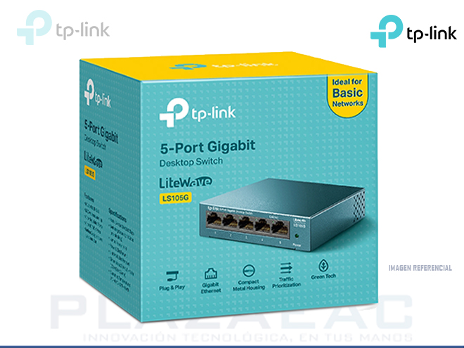 SWITCH TP-LINK LS105G, 5 PUERTOS GIGABIT 10/100/1000MBPS, 802.1P/DSCP QOS - P/N: TL-LS105G