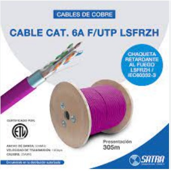 CABLE F/UTP LSFRZH CAT. 6A 4 PARES TRENZADOS EXTERIOR