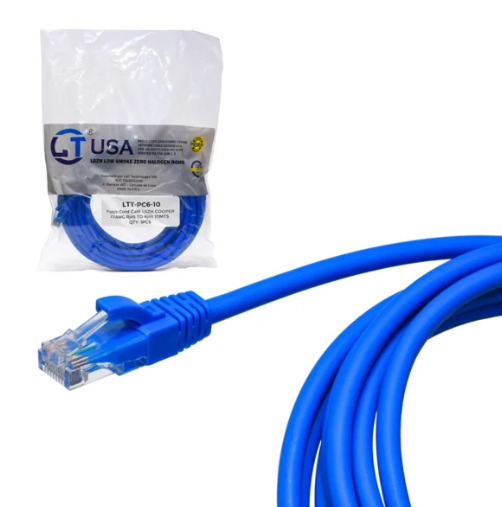 LT USA PATCH CORD UTP CAT.6 LSZH. COBRE PURO. AZUL. 1.5  MTS.