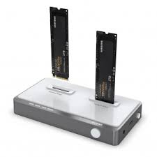 DOCKING STATIONS USB 3.1 TIPO C PARA DISCOS M.2 NVME PCI-E DE 2 BAHIAS CLONADOR