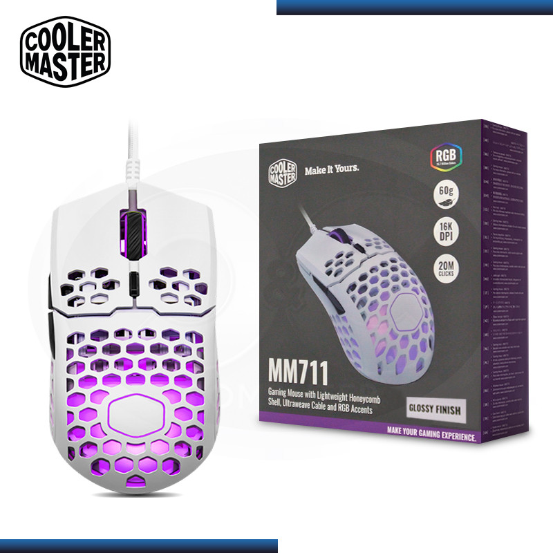 MOUSE COOLER MASTER MM711/WIRED MOUSE/WHITE MATTE MM-711-WWOL1