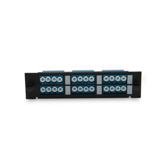 PANEL LGX DESCARGADO CON 6 PUERTOS PARA ACOPLADORES SC DUPLEX / LC QUAD