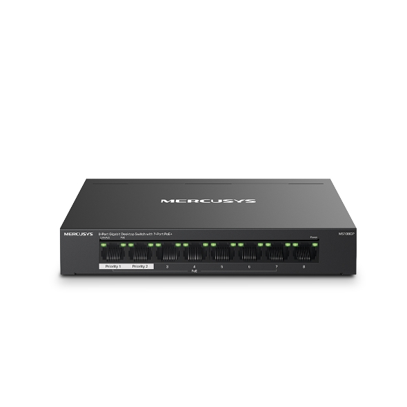 Mercusys MS108GP V1 - Conmutador - 8 x 10/100/1000 (7 PoE+)