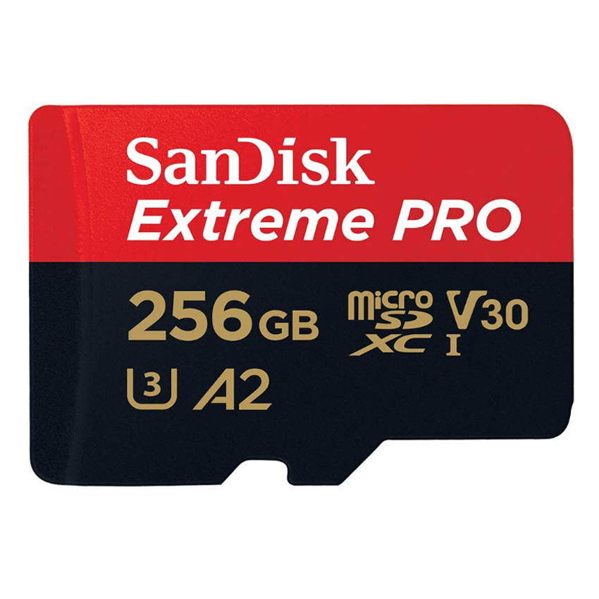 Memoria MicroSDXC Sandisk Extreme PRO 256GB U3 4K Hasta 200MB/s C10, U3, V30, A2