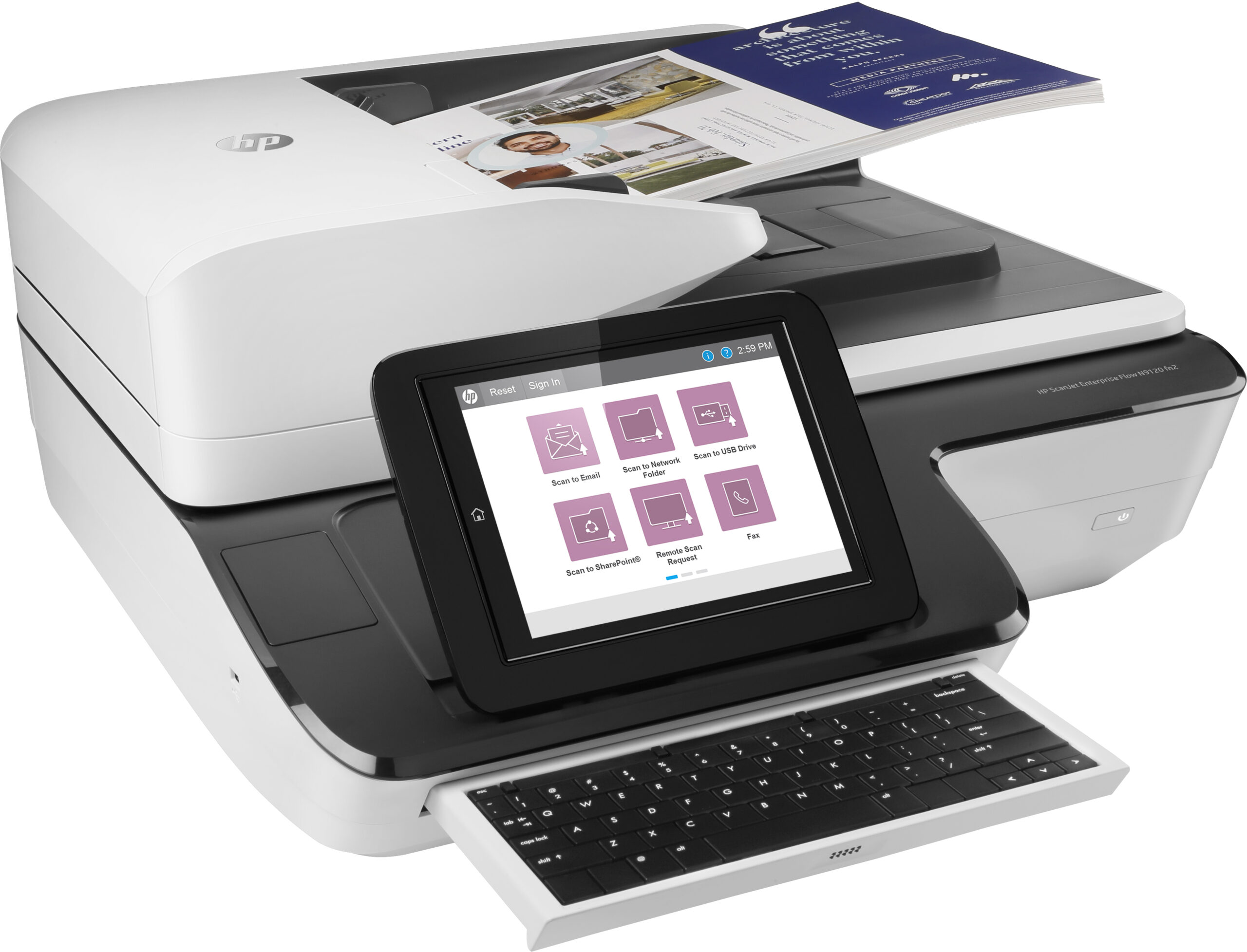 Escáner HP ScanJet Enterprise Flow N9120 fn2, Superficie plana y ADF, LAN/USB