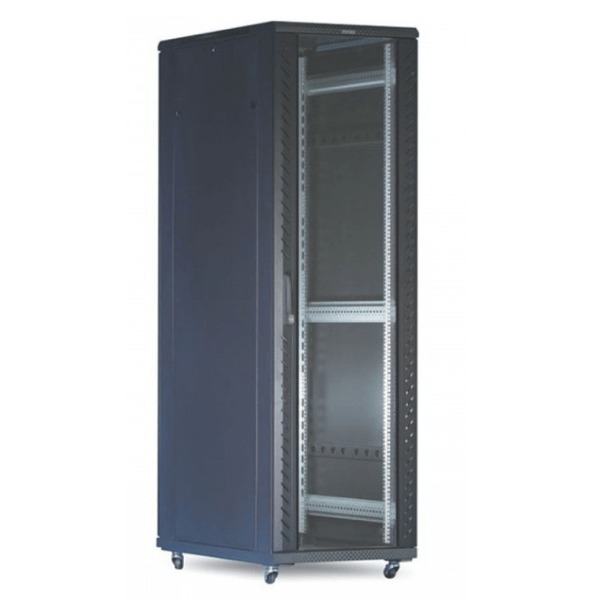 Gabinete de 42RU Piso Nacional Puerta Vidrio Medida: 2.10x60x80
