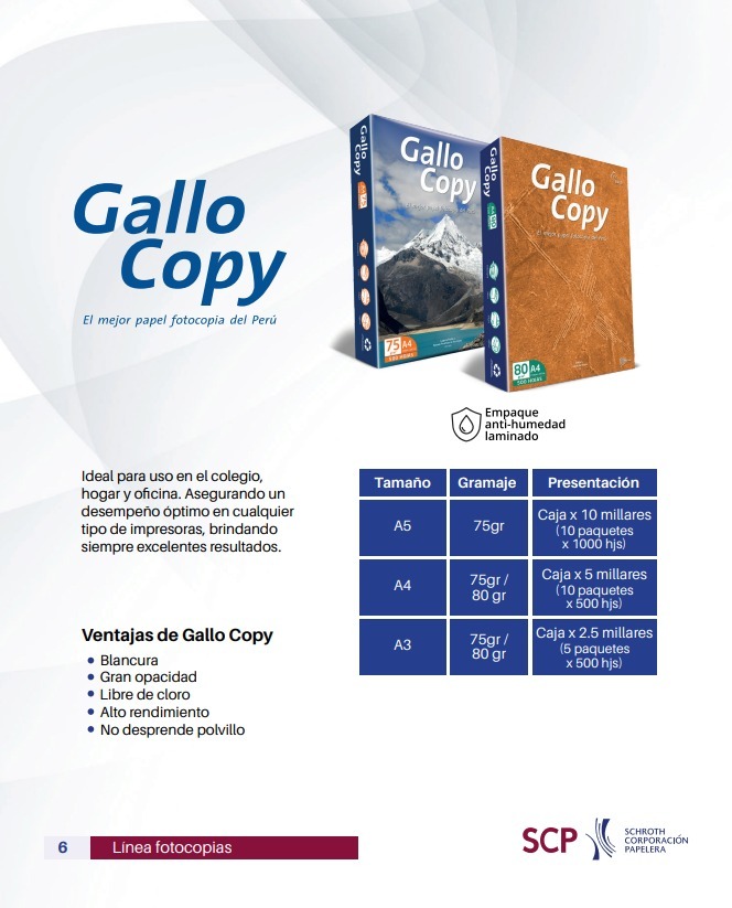 PAPEL GALLO FOTOCOPIA 80GR A3 (PAQ. X 500H) - CAJA x 5 PAQUETES