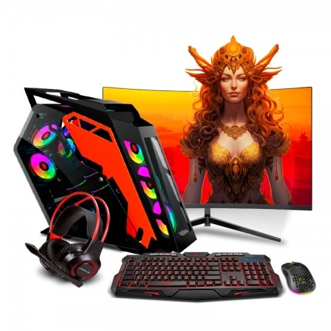 PC Gamer K-PLUS Orange Core i7 14700F 14th RAM 32GB DDR4 SSD 500GB M.2 TARJETA DE VIDEO RTX5060 8GB FUENTE 750W