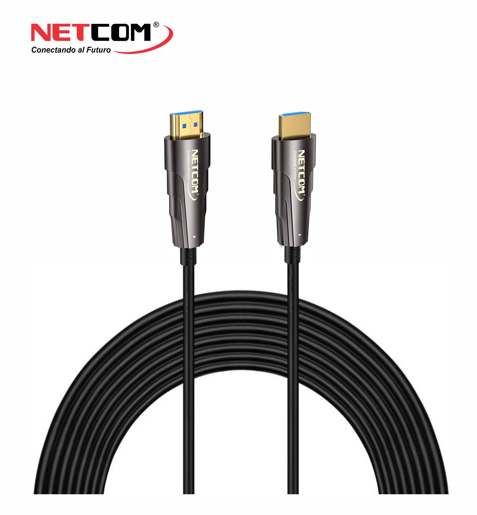 CABLE HDMI 2.0 DE FIBRA OPTICA DE 50 METROS ULTRA HD 4K 60HZ NETCOM