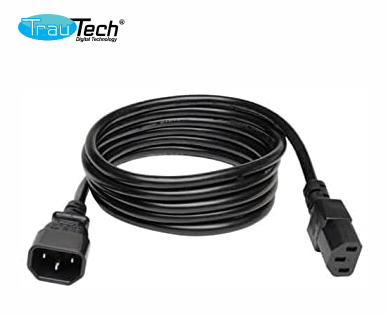 CABLE DE PODER UPS C13 HEMBRA A C14 MACHO DE 5 METROS CALIBRE 3X16 AWG TRAUTECH