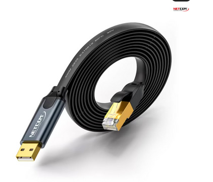 CABLE DE CONSOLA USB A RJ45 con chip FTDI 1.8M NETCOM PE-US0362 COMPATIBLE CON CISCO