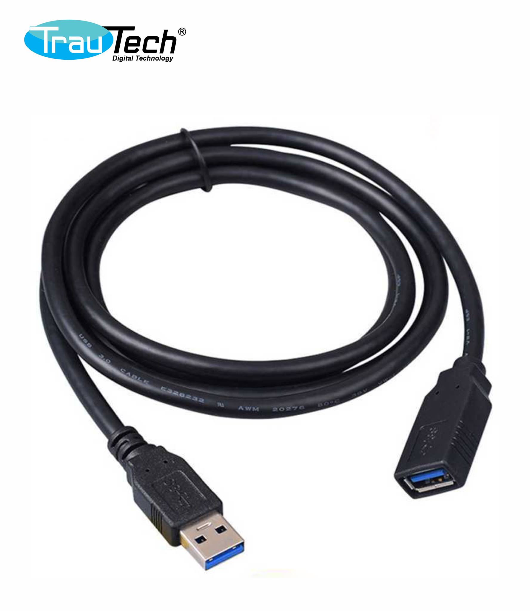 CABLE EXTENSION USB 3.0 DE 1 METRO MACHO A HEMBRA TRAUTECH