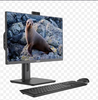 Computadora All-in-One con procesador Intel Core i7-14700, memoria RAM de 16 GB DDR5, SSD de 512 GB y pantalla Full HD de 27 pulgadas. Incluye teclado y mouse USB, Windows 11 Pro, Office Home & Business 2024