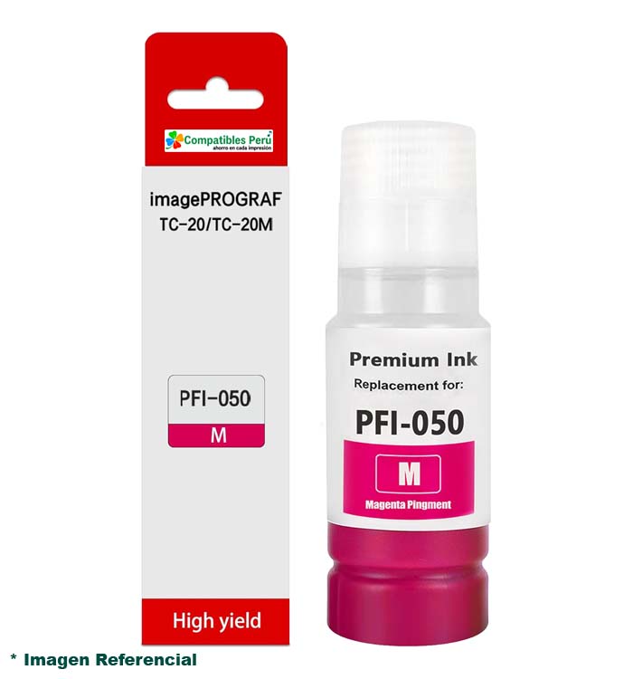 Botella de TINTA CANON PFI-050M Magenta 70ml.