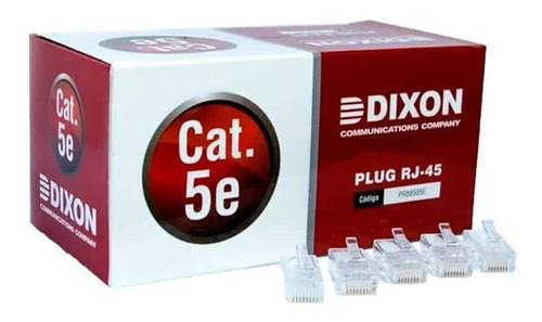 CONECTOR DE RED RJ45 DIXON CAT-5 (CAJAx100)