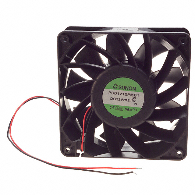 PSD1212PMB1 VENTILADOR DC BRUSHLESS 120x120X38MM, 12VDC, 4 CABLES Y CONECTOR, MARCA SUNON