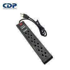 SUPRESOR DE PICOS CDP R-SS6I 6 TOMAS BLACK 220V (R-SS6I)