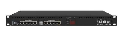 RB3011UIAS-RM - ROUTERBOARD 3011UIAS WITH DUAL CORE 1.4GHZ ARM CPU, 1GB RAM, 10XGBIT LAN, 1XSFP PORT, ROUTEROS L5, 1U RACKMOUNT CASE, LCD PANEL