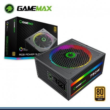 FUENTE GAMEMAX RGB-750W Modular 80PLUS Gold