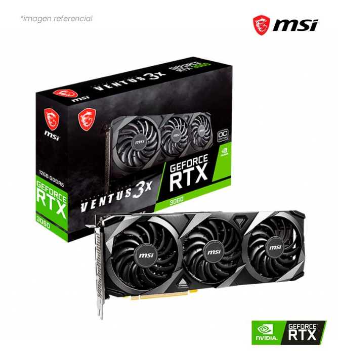 VIDEO MSI GEFORCE RTX 3060 VENTUS 3X 12G OC 12GB GDDR6 192-BIT HDMI/DP