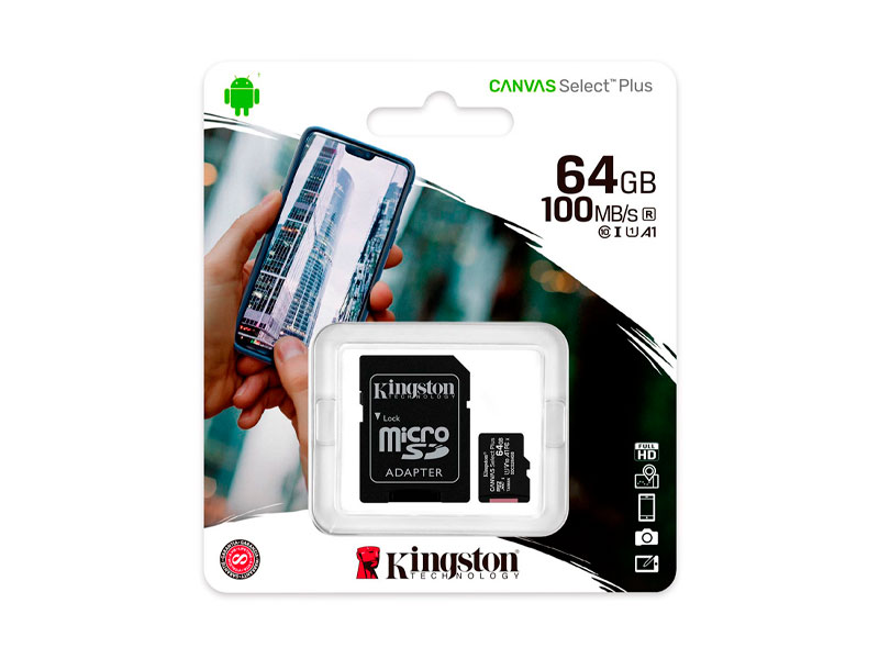 MEMORIA micro SD 64GB KINGSTON UHS-I U1 CL10