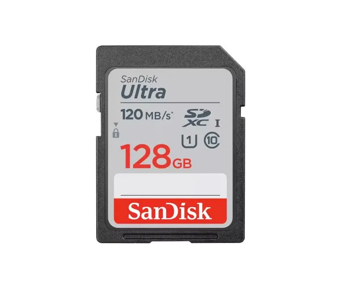 MEMORIA SANDISK FLASH ULTRA SDHC UHS-I CLASE 10 120 MB/S 128 GB