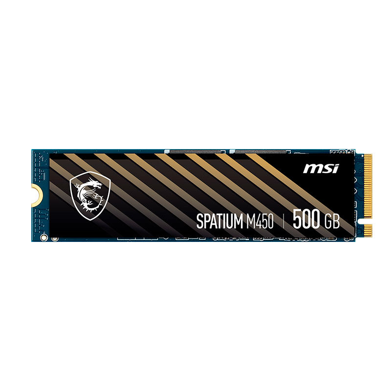 Unidad en estado solido MSI Spatium M450, 500GB, M.2, 2280, PCIe 4.0 NVMe 82.20 1.4, VL Hasta 3600 MB/s s - VE Hasta 2300 MB/s