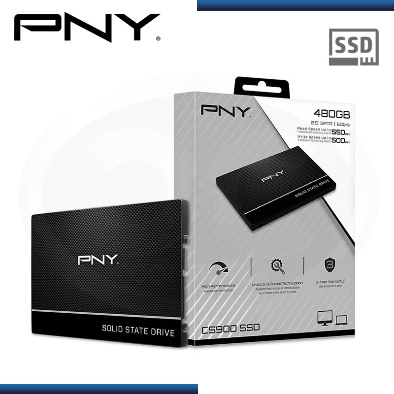 UNIDA DE ESTADO SOLIDO PNY SSD7CS900-480GB SATA-III 6GB/S / 2.5 BACKWARDS
