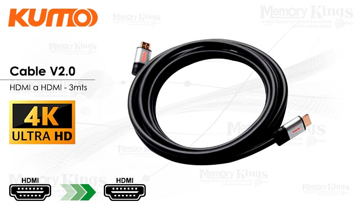 CABLE HDMI a HDMI 1.8mts KUMO UHD 4K/2K