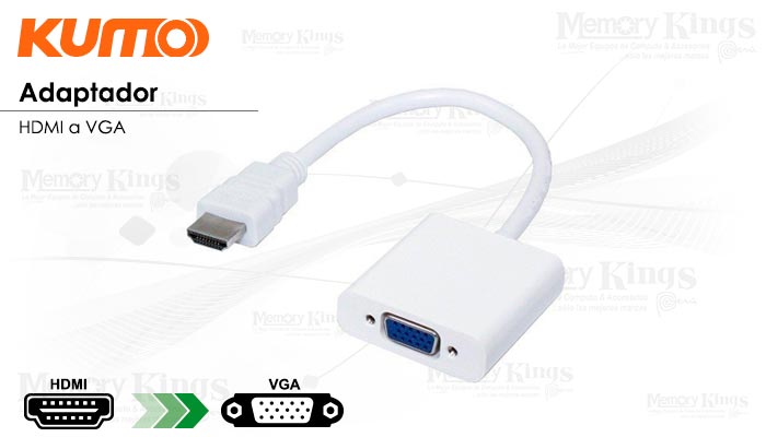 ADAPTADOR mini DisplayPort a VGA KUMO