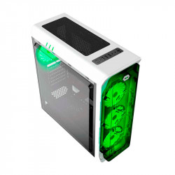 CASE GAMEMAX ( STARLIGHT-W-GREEN ) S/ FUENTE | BLANCO | 1 PANEL ACRILICO | LED- VERDE