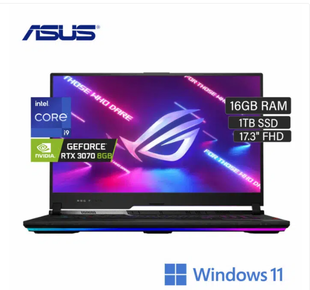 Laptop ASUS ROG STRIX SCAR G733Z Intel Core I9 12900H RAM 16GB DISCO 1TB SSD VIDEO 8GB 17.3 FULL HD Windows11