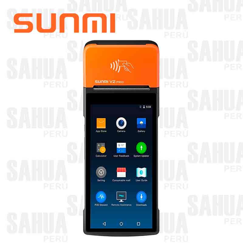 SUNMI V2 TERMINAL MOVIL ANDROID CON IMPRESORA INTEGRADA SEIKO DE 70MM/S / ANDROID 7.1 / 1GB RAM + 8GB ROM/ PANTALLA 5.45″/ CAMARA / WIFI / BT (1500908)