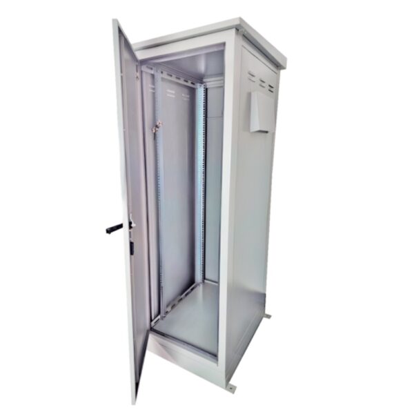 Gabinete de Piso para Exterior IP65 24RU Acero Laminado Epoxica Gris