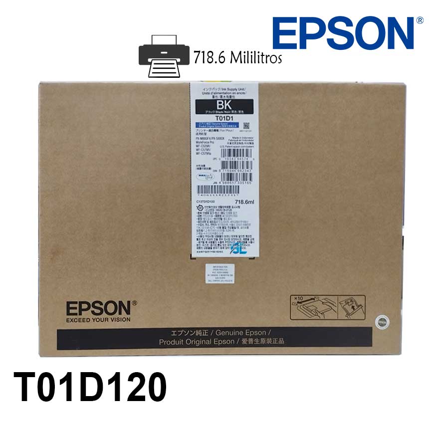 Bolsa de TINTA EPSON T01D Black 50.000pag.